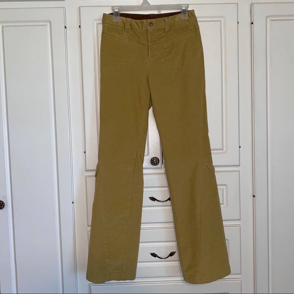 Mustard Yellow Athleta Flare Corduroy Pants